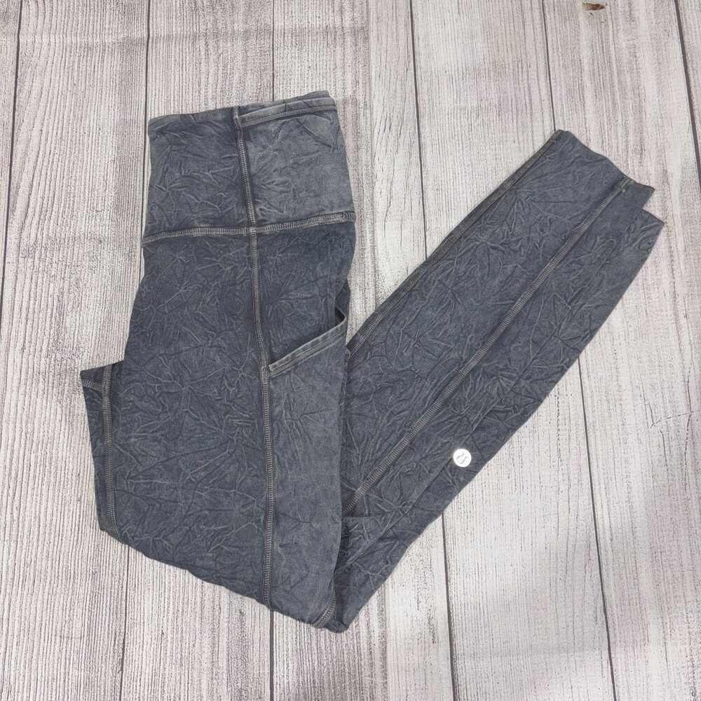 Lululemon Ice Wash Asphalt Grey Fast & Free Legging 25" Size 6